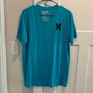 Hurley Teal V-Neck Short Sleeve Men’s Tee